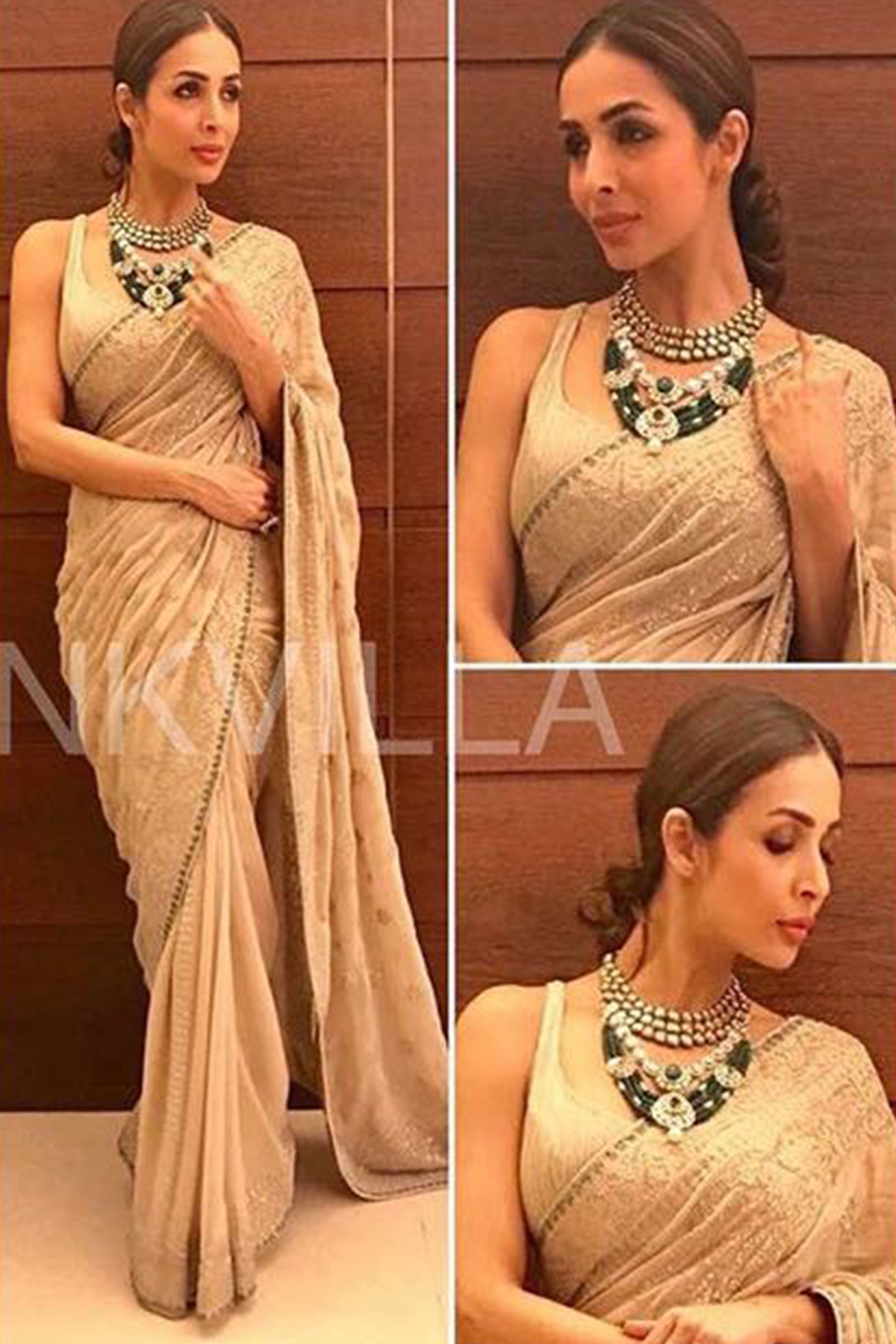 Mallika Arora In Sand Sari Set