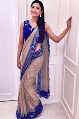 Gauhar Khan In Mesh Sari Set