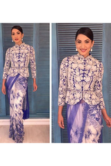 Gauhar Khan In Peplum Sari Set