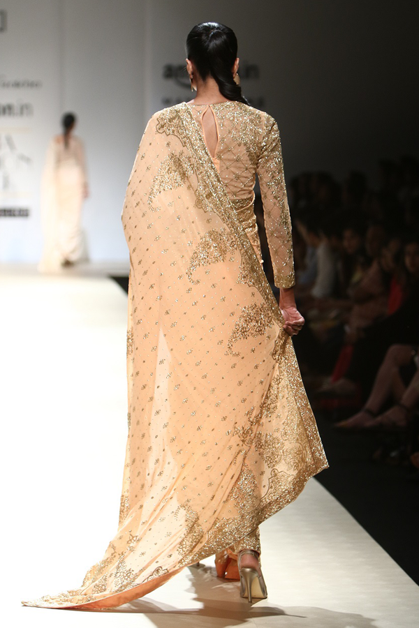 Apricot Heavy Sari Set