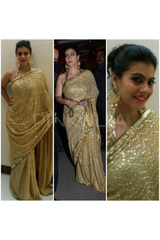 Kajol In Gold Heartbeat Sari Set