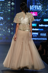 Gold Peplum Jacket W. Net Poof Skirt