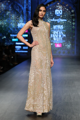 Gold Net Fully Hand Embroidered 2 Layer Gown