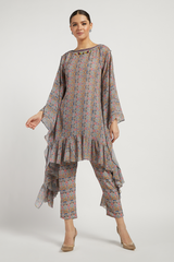 Aquamarine Printed Lana Kaftan Kurta Set