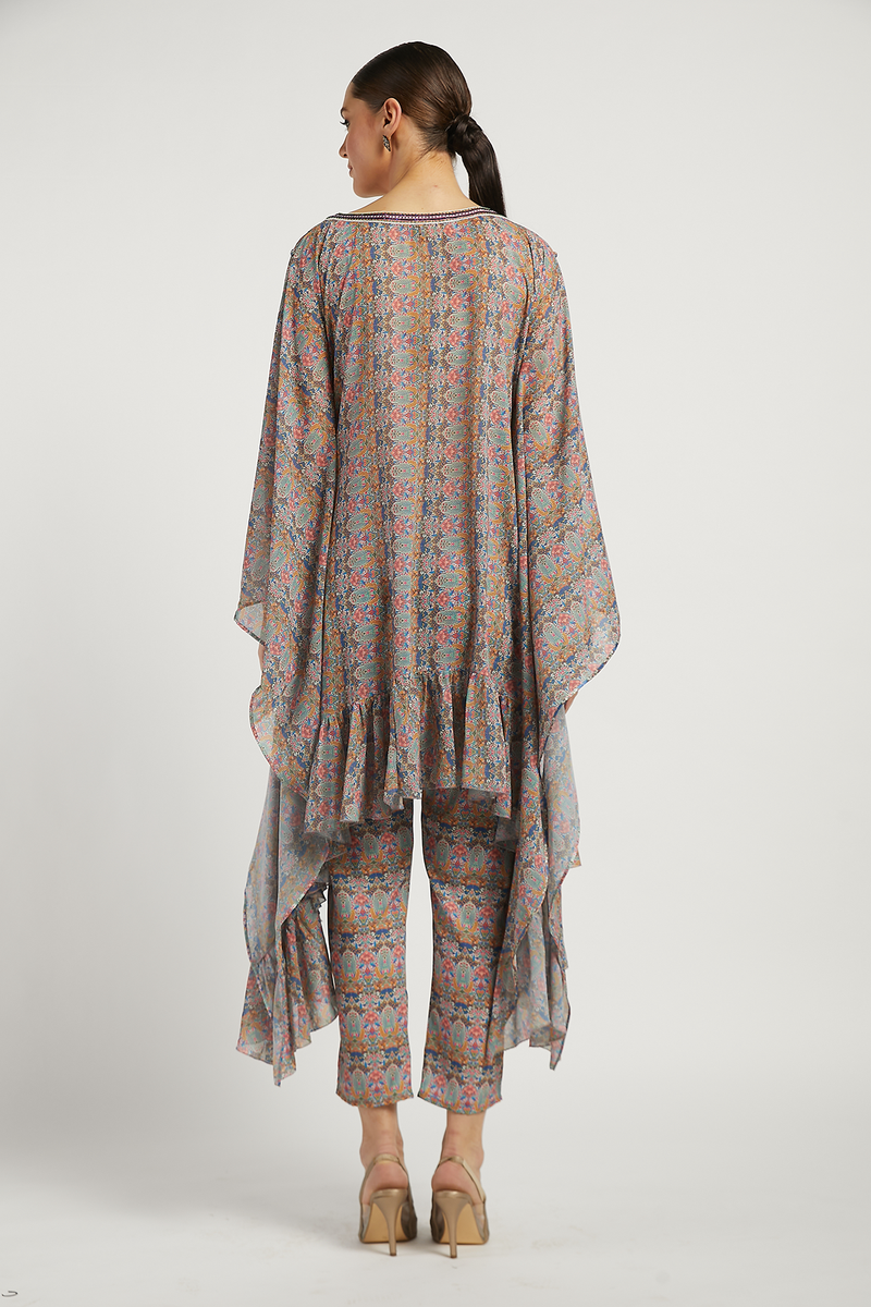 Aquamarine Printed Lana Kaftan Kurta Set