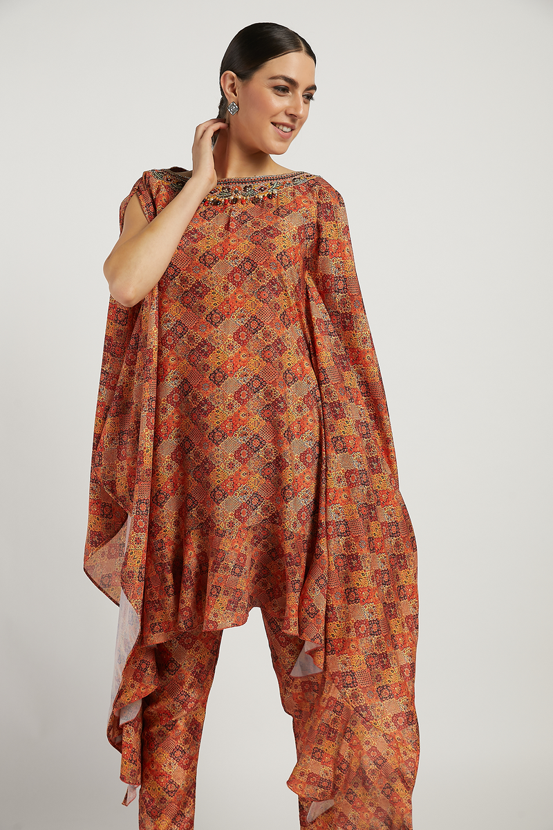 Coral Lana Kaftan Kurta Set