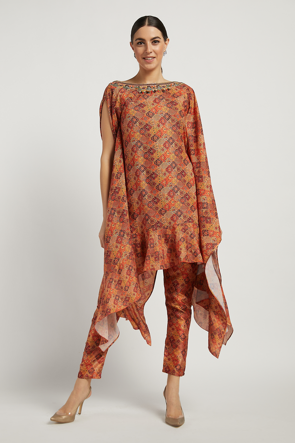 Coral Lana Kaftan Kurta Set