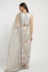Ivory Printed Tamara Saree Set