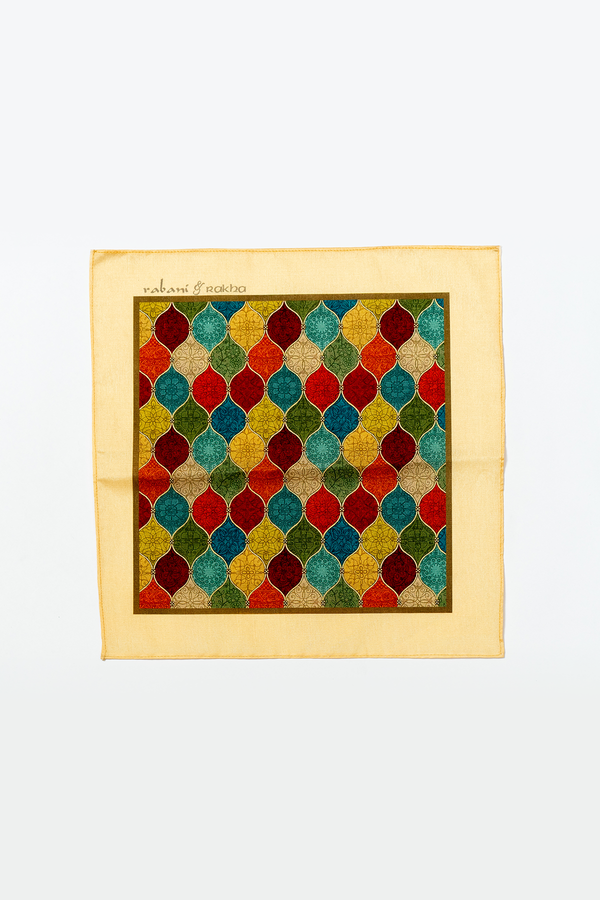 Multi Colored, Teal, & Blue Printed Pocket Square Gift Box