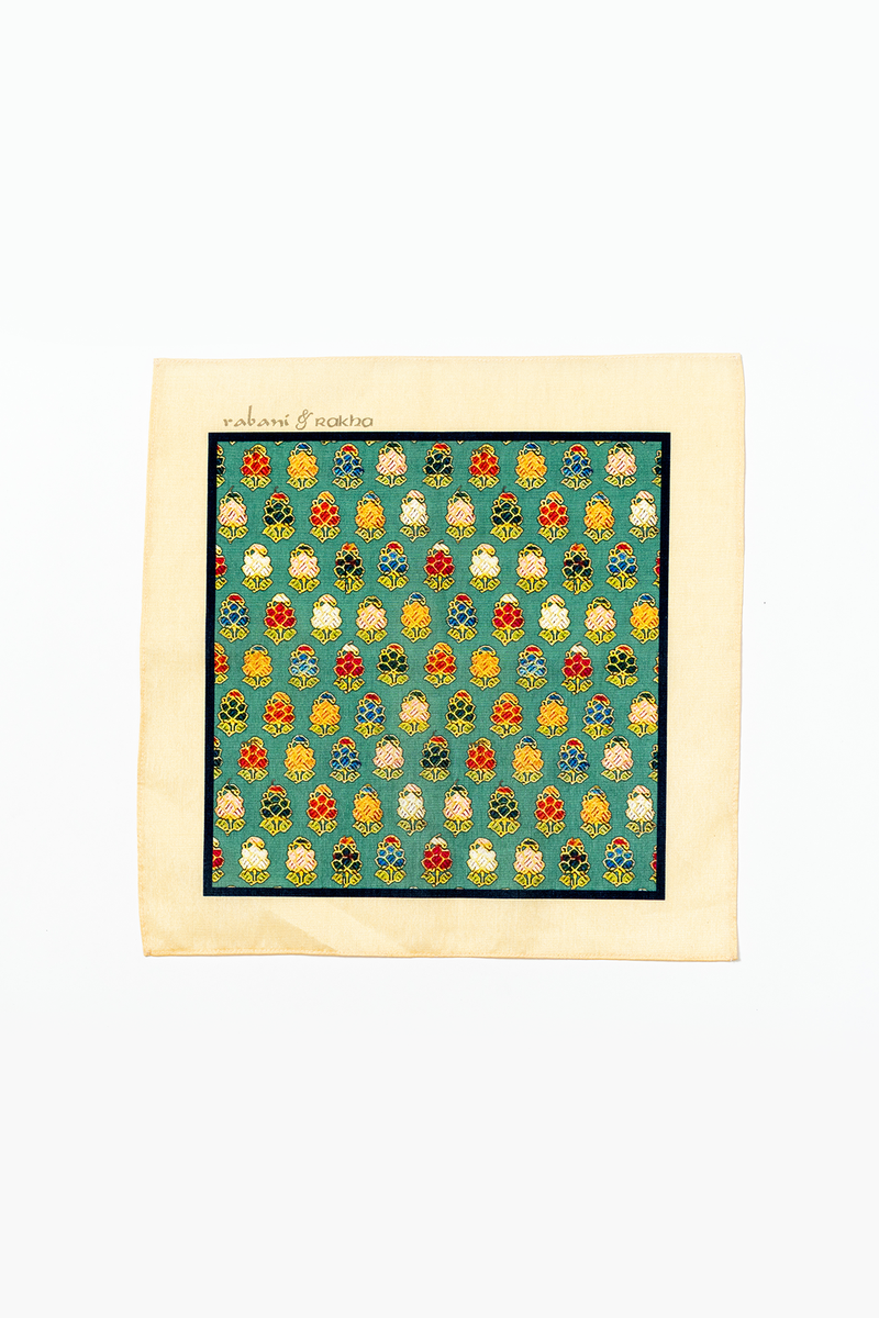 Multi Colored, Teal, & Blue Printed Pocket Square Gift Box