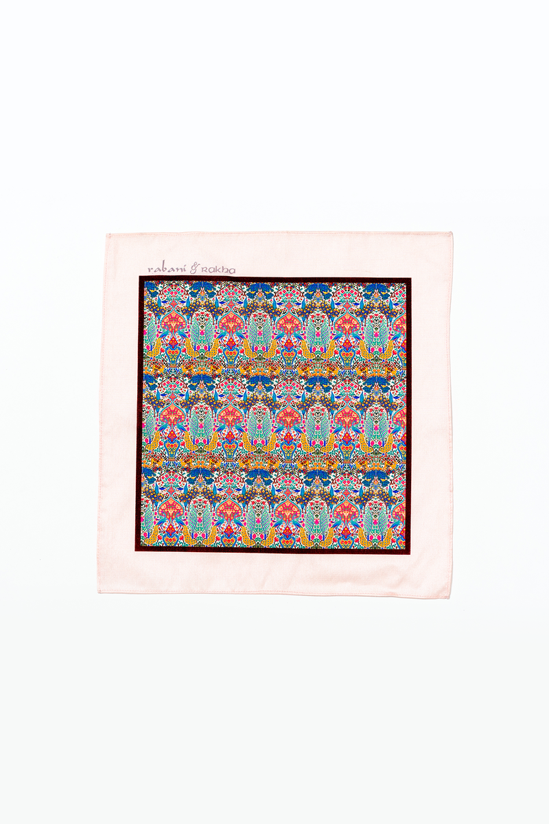 Multi Colored, Teal, & Blue Printed Pocket Square Gift Box