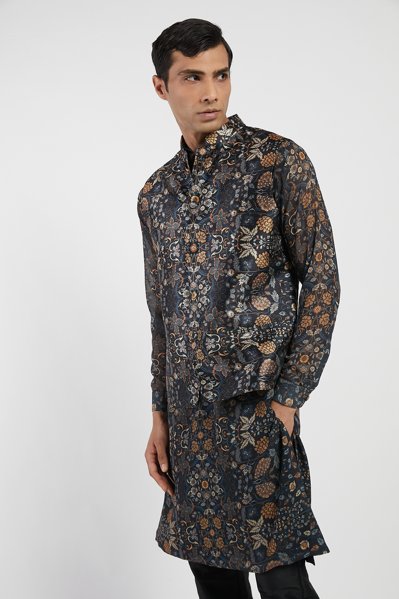 MENS KURTA BUNDI WITH CHURIDAR SET