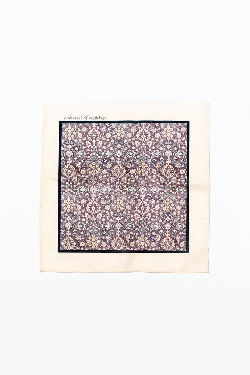 Amethyst Print Pocket Square and Mask Gift Box