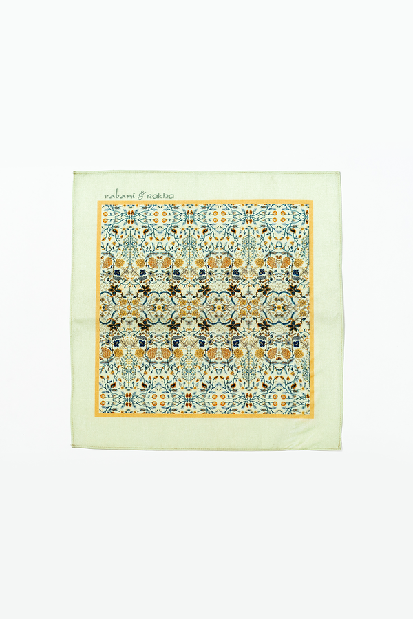 Sage Print Pocket Square and Mask Gift Box