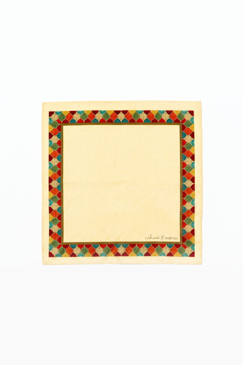 Cream & Gold Printed Pocket Square Gift Box