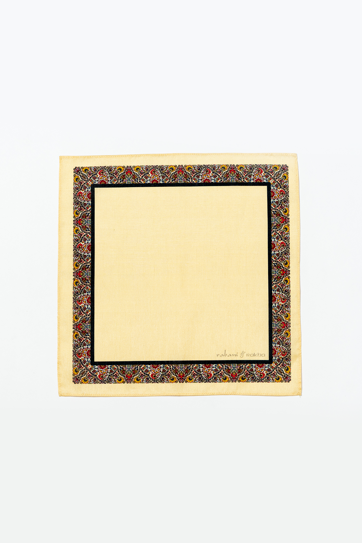 Cream & Gold Printed Pocket Square Gift Box
