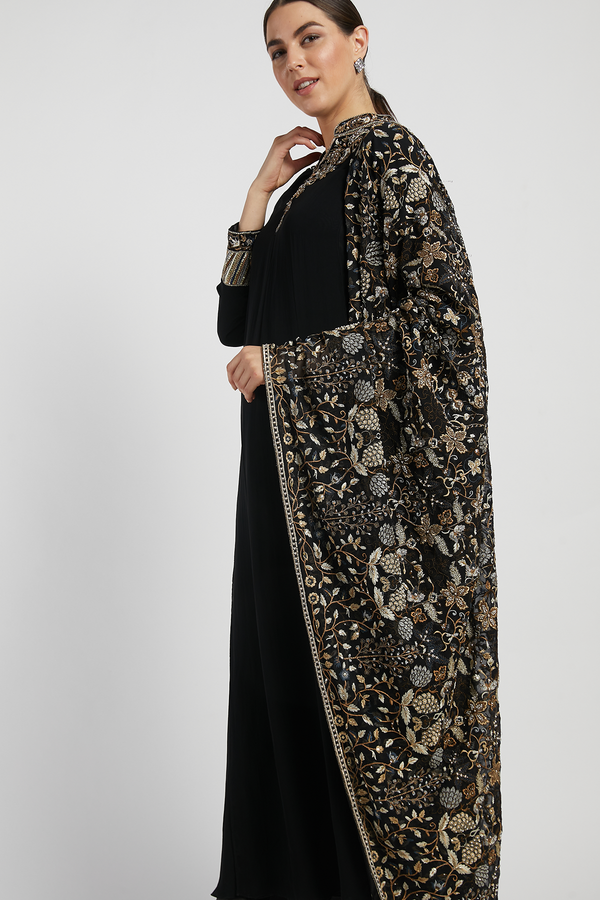Black Rania Kurta Set With Dupatta