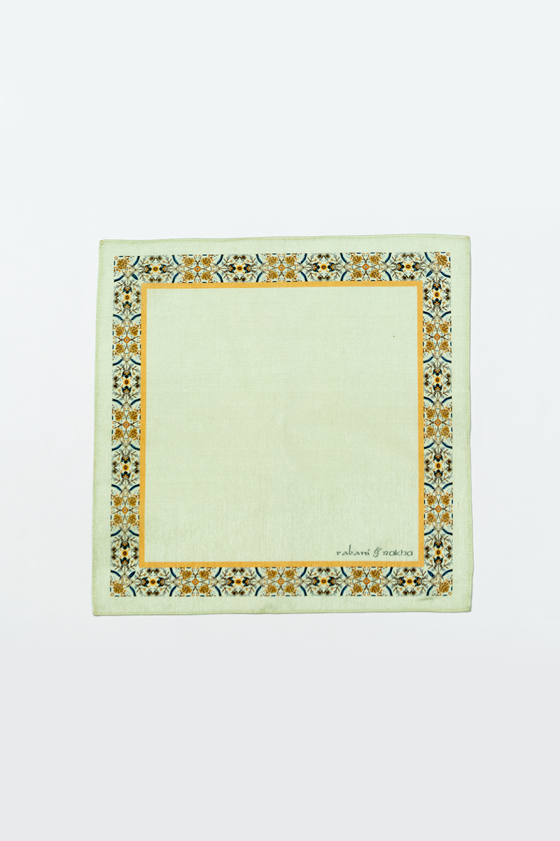 Dull Grey, Mint, & Silver Printed Pocket Square Gift Box