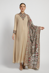 Beige Rania Kurta Set With Dupatta