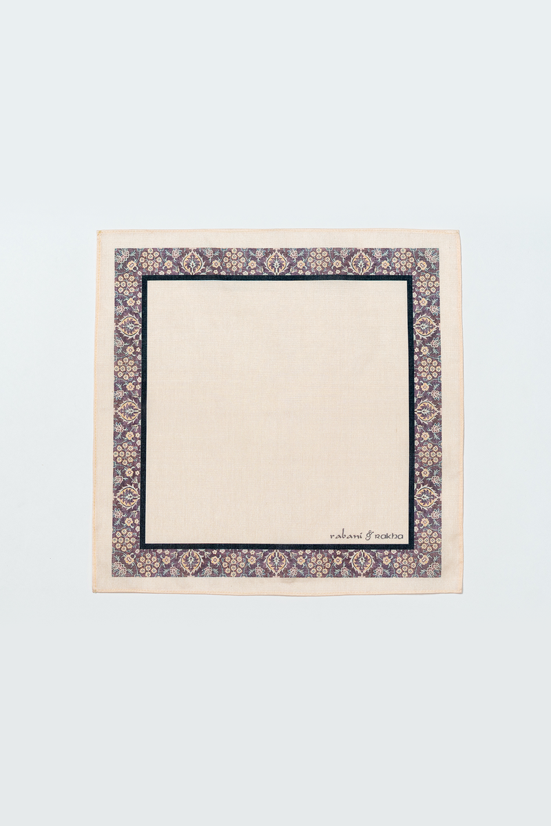Peach, Yellow, & Off White Printed Pocket Square Gift Box