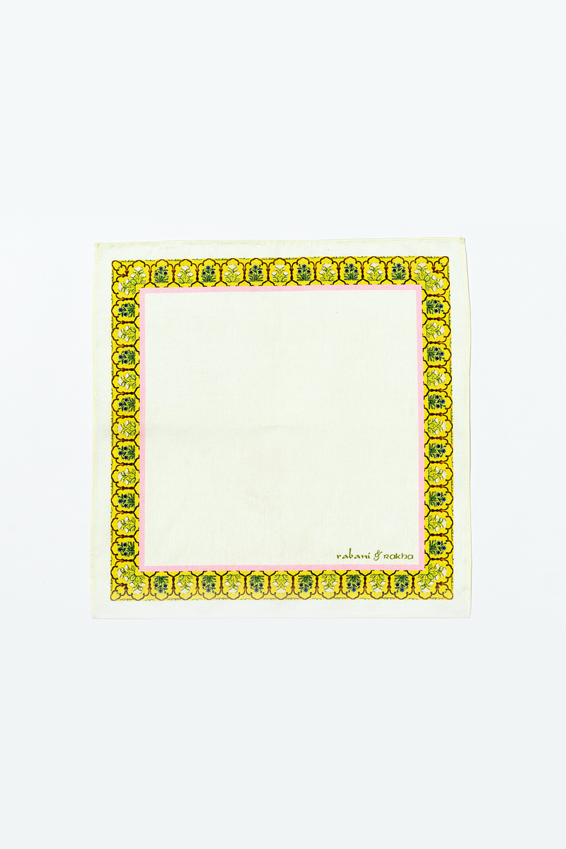 White, Peach, & Cream Printed Pocket Square Gift Box