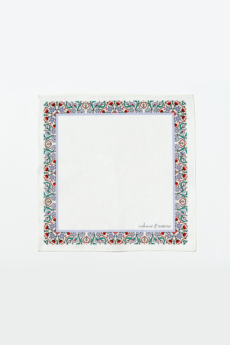 White, Peach, & Cream Printed Pocket Square Gift Box