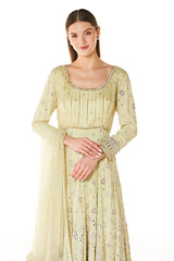 Green Georgette Ayat Embroidered Anarkali Set