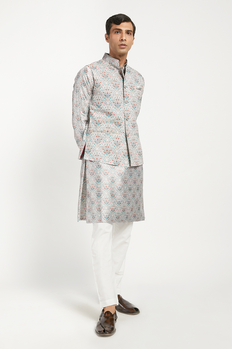 MENS KURTA BUNDI WITH CHURIDAR SET