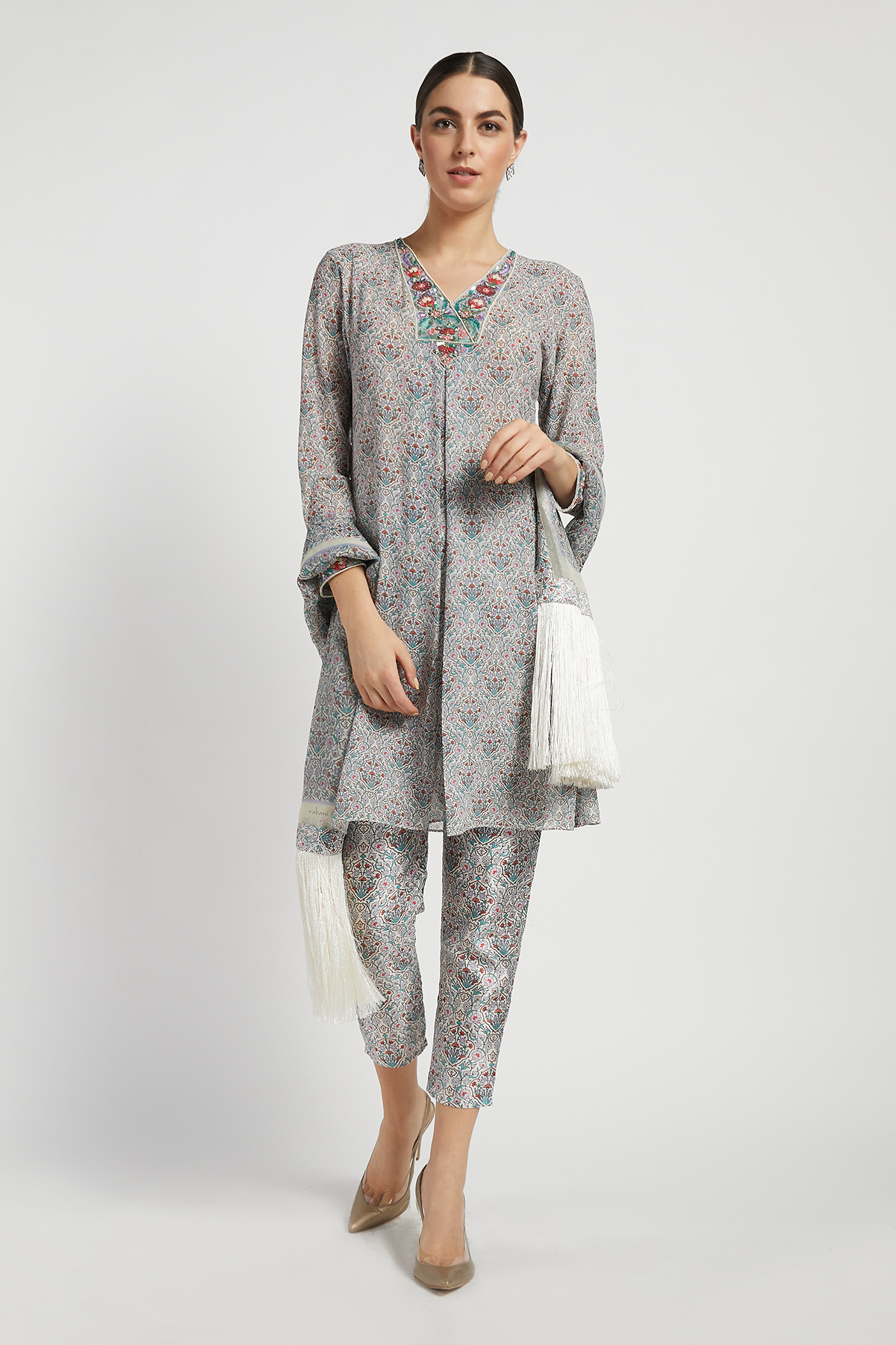 Grey Printed Dalia Kurta Set