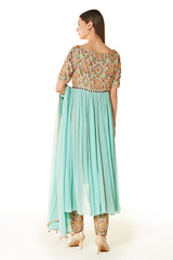 Blue Ayat Jacket Kurta Pant Set