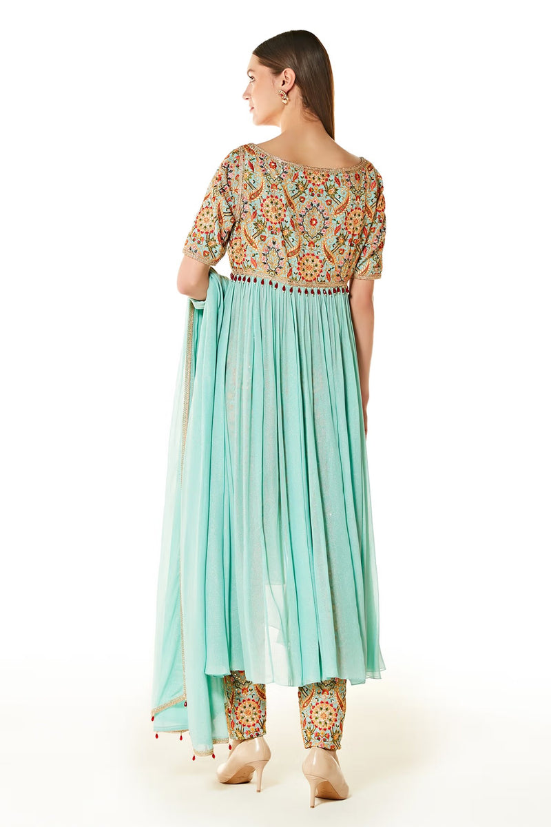 Blue Ayat Jacket Kurta Pant Set