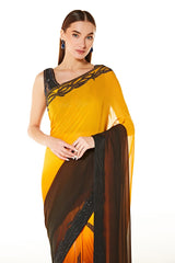 Black Georgette Zaynab Shaded Sequin Saree