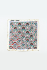 Aqua Mughal Jaal Print Pocket Square and Mask Gift Box