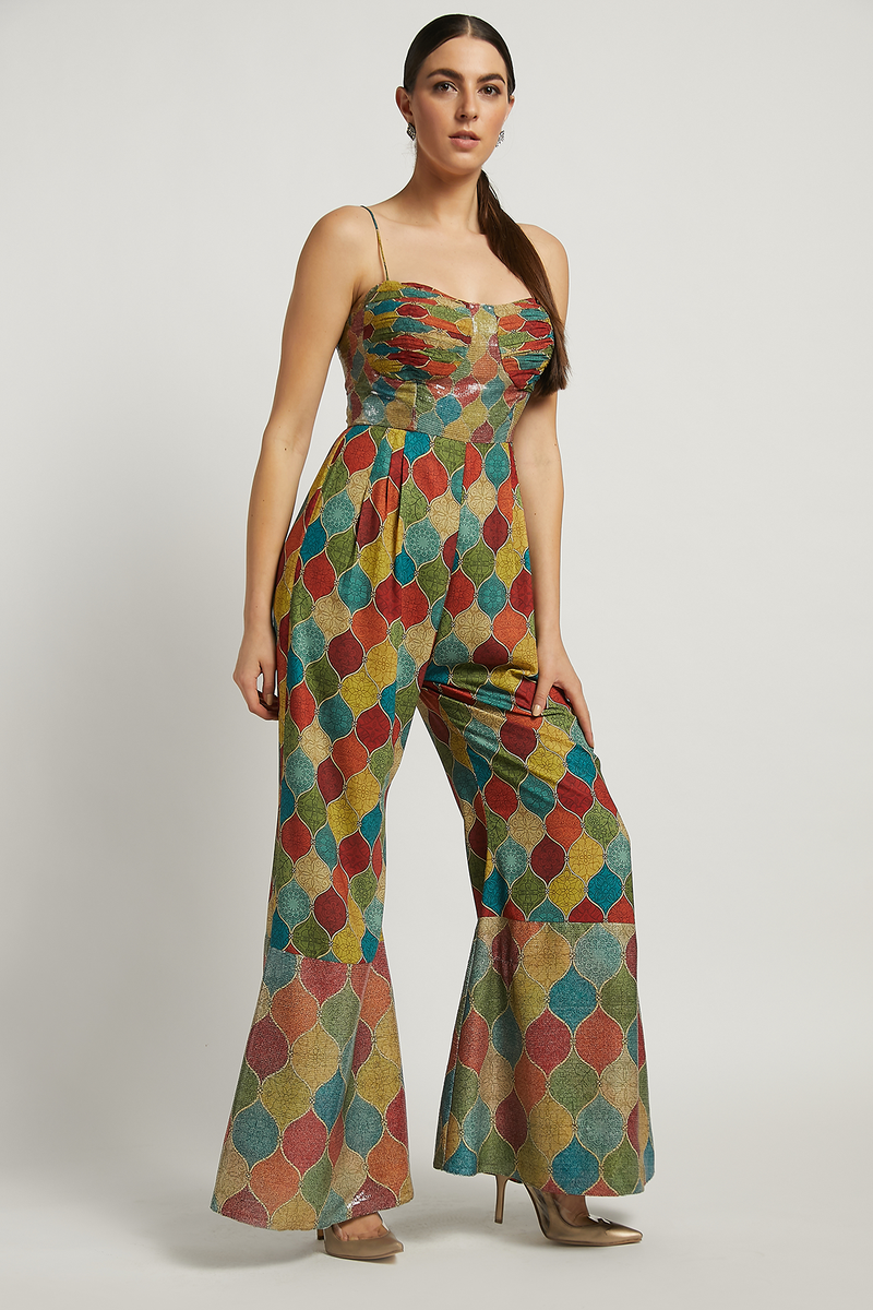 Multi Coloured Trellis Ramona Jumpsuit