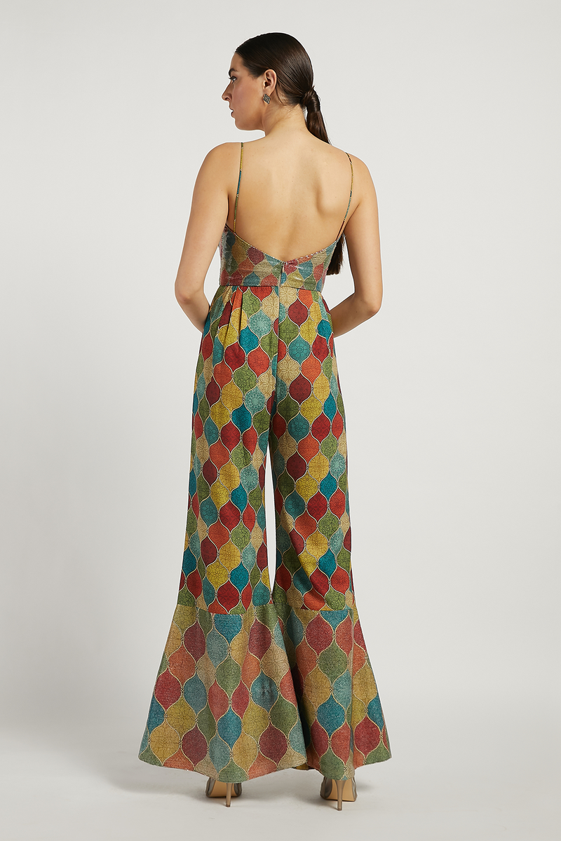 Multi Coloured Trellis Ramona Jumpsuit