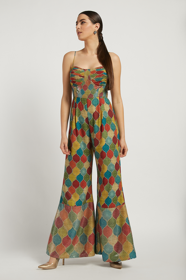 Multi Coloured Trellis Ramona Jumpsuit