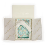 Aqua Satin Printed Pocket Square & Neck Stole Gift Box