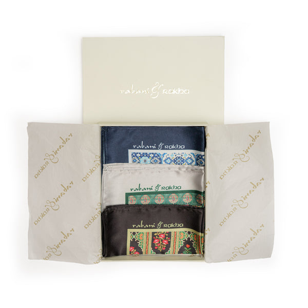 Satin Printed Pocket Square Gift Box (Set of 3)