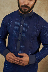 Blue Georgette Embroidered Kurta Set