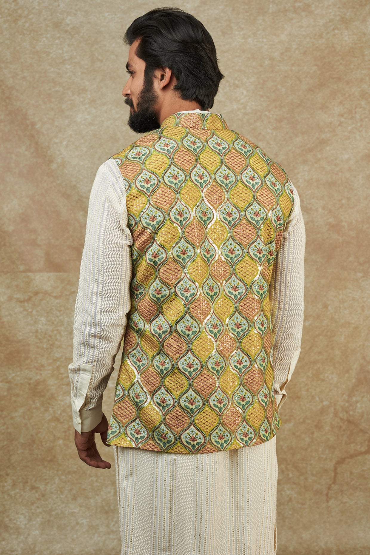 Georgette Kurta with jacket for men