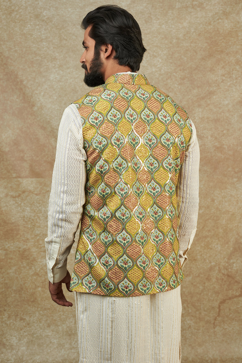 Georgette Kurta with jacket for men