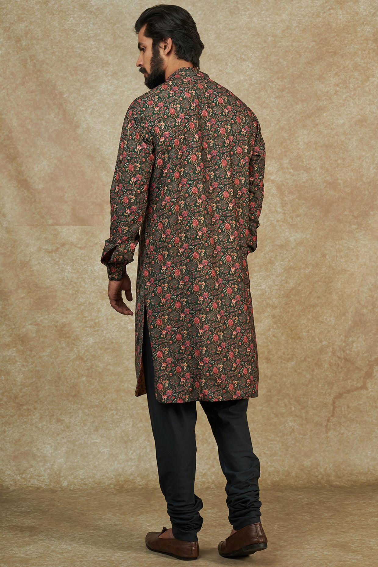 Dark Green Georgette Printed Sheeting Kurta Set