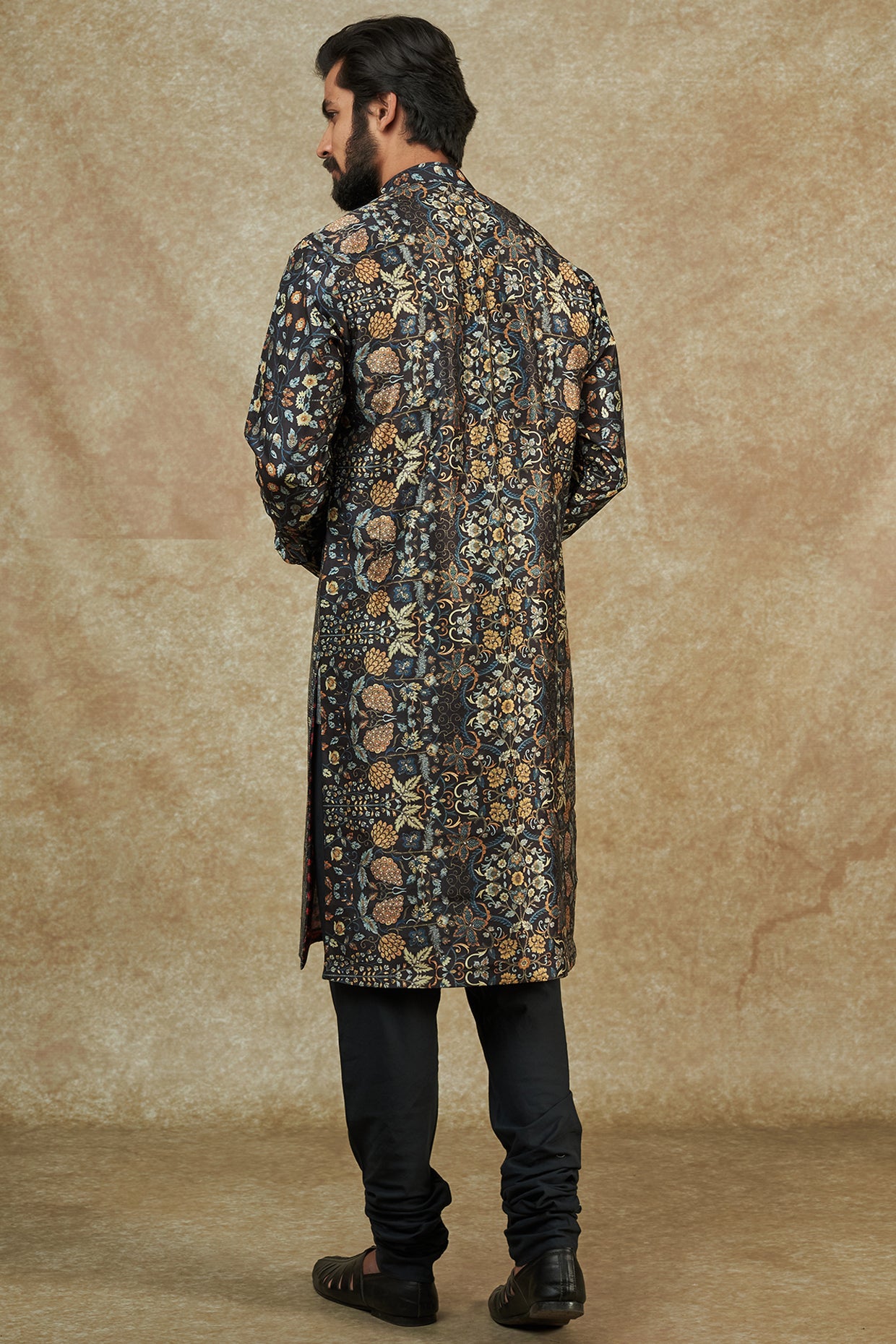 Black Georgette Printed Sheeting Kurta Set