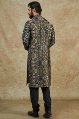 Black Georgette Printed Sheeting Kurta Set