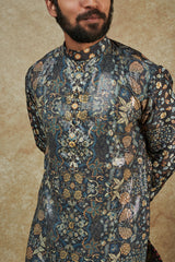 Black Georgette Printed Sheeting Kurta Set