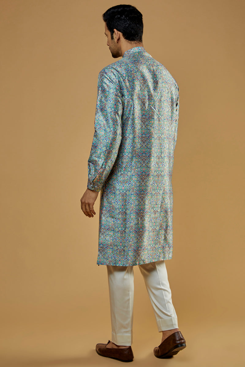 Multi-Colored Crepe Printed Sheeting  Kurta Set