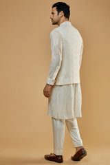 Ivory Georgette Embroidered Jacket.