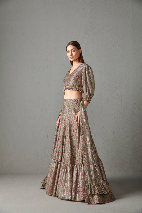 Multi-Color Printed Lehenga Set
