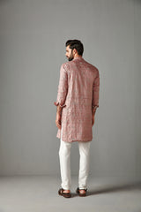 Pink Cotton Silk Kurta Set