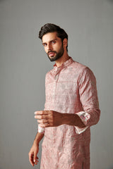 Pink Cotton Silk Kurta Set
